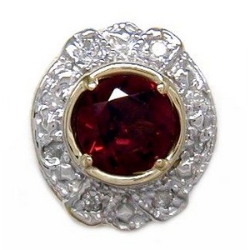 B3775 14K GARNET & DIAMOND SLIDE 